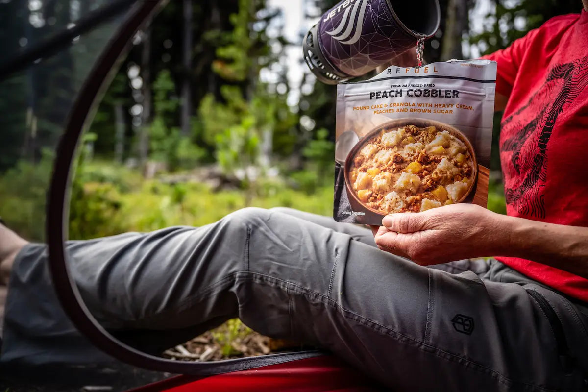Peak Refuel premium peach cobbler backcountry dessert pouch


