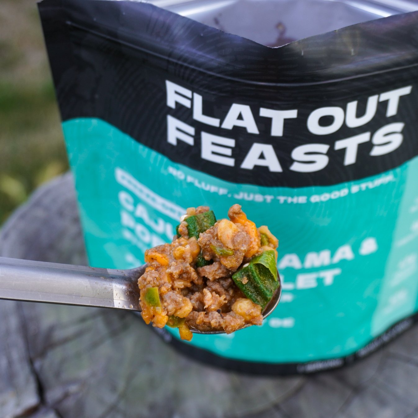 Just-add-water freeze-dried beef chili outdoor meal