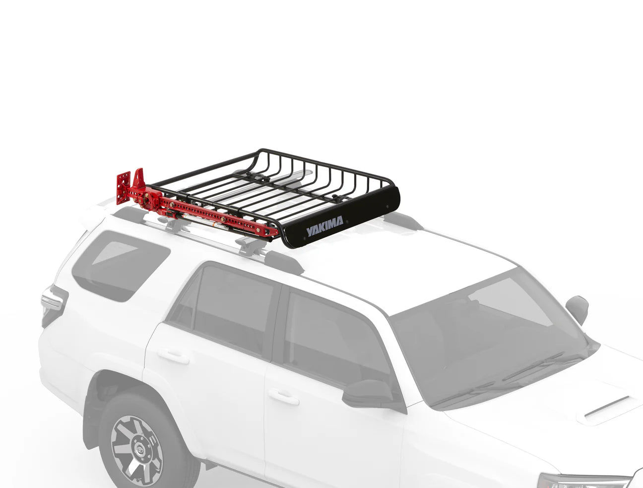 Easy installation of Yakima LoadWarrior cargo basket on crossbars with universal mounting hardware.