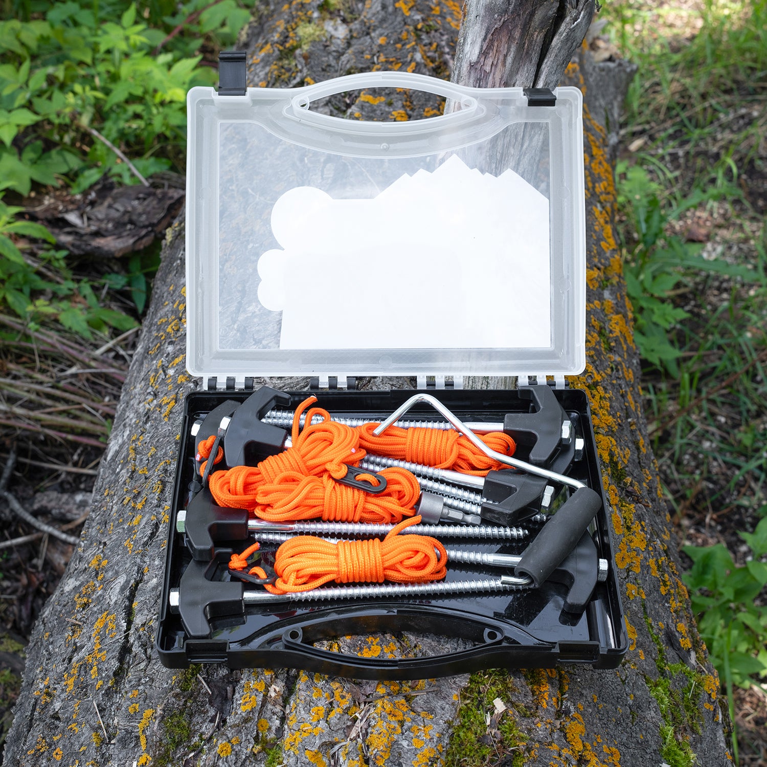 Deluxe Peg Kit with hex head pegs and guy lines