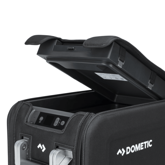 Reinforced stitching and rugged materials guard cooler during travel or off-road use

