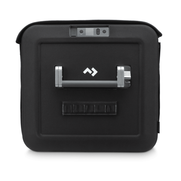 CFX5 cooler with cover packed in vehicle trunk for weekend camping travel

