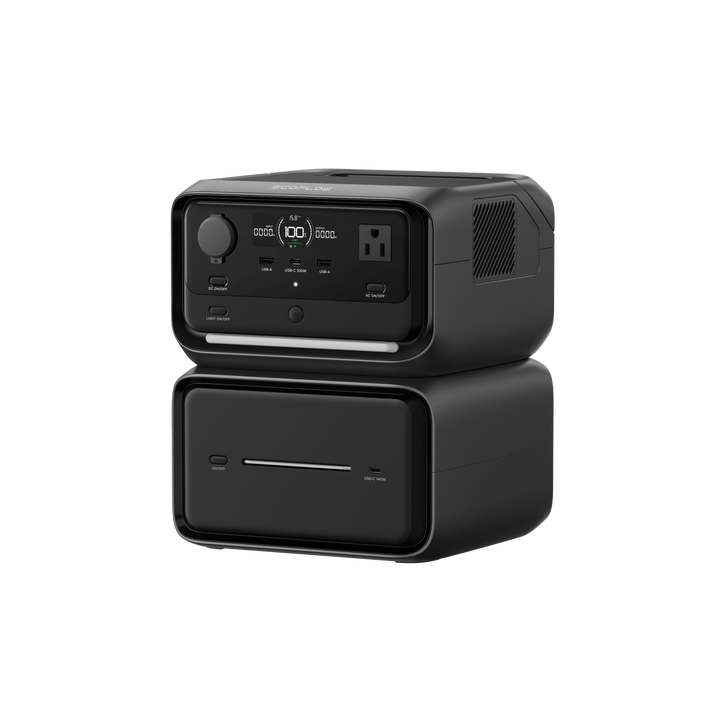 EcoFlow RIVER 3 Max Plus Portable Power Station with LiFePO4 battery for camping, RV, overlanding, off-grid and emergency backup power.