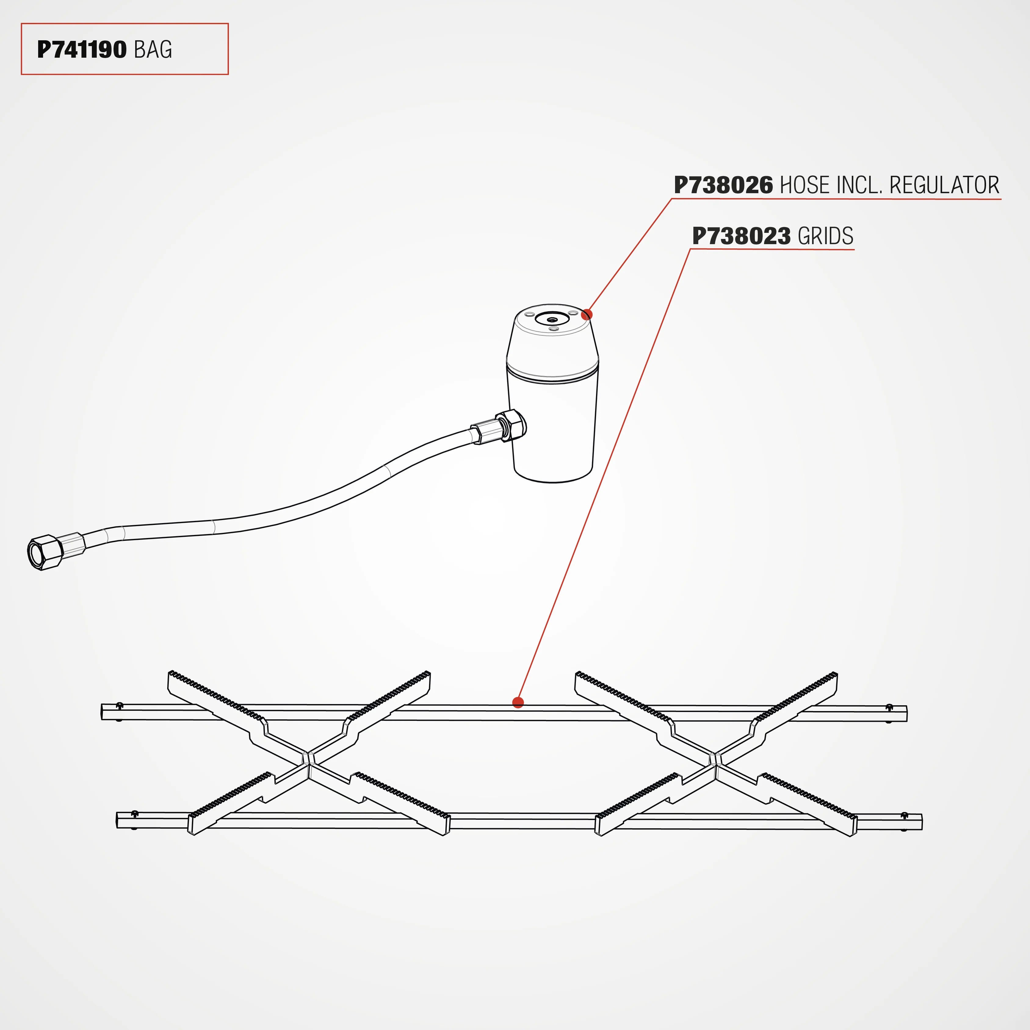 Slim-profile 2-burner camp stove folded with wood-trimmed locking handle for secure transport and storage.