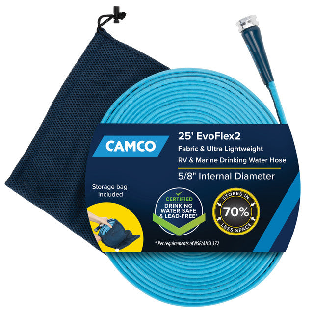 Camco EvoFlex2 25 ft RV fresh water hose BPA free