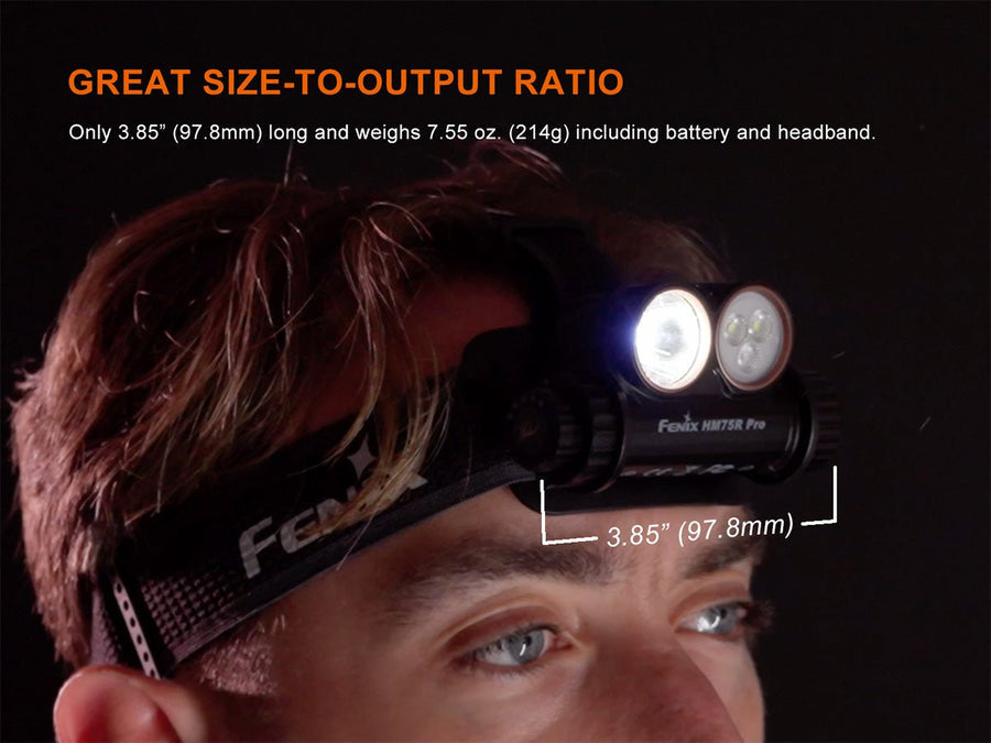 Fenix HM75R PRO headlamp with included ARB-L21-5000 V2.0 rechargeable battery
