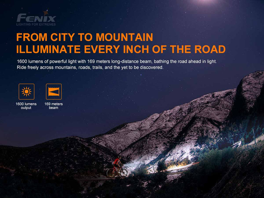 Fenix BC26R USB-C Rechargeable Bike Light with Quick-Release Handlebar Mount