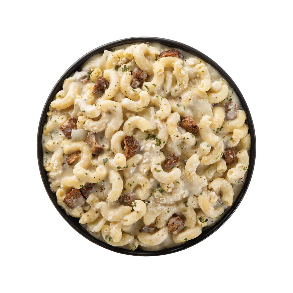SLY Alpine Macaroni backpacking meal with pasta and white wine sauce