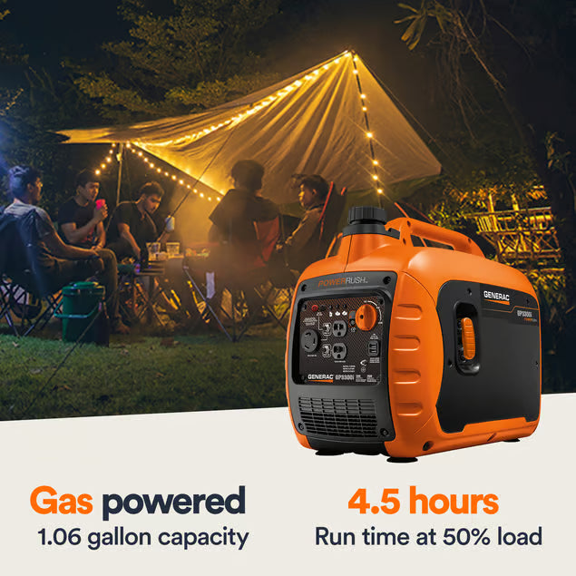 Generac GP3300i 3300-watt inverter generator with COsense carbon monoxide protection