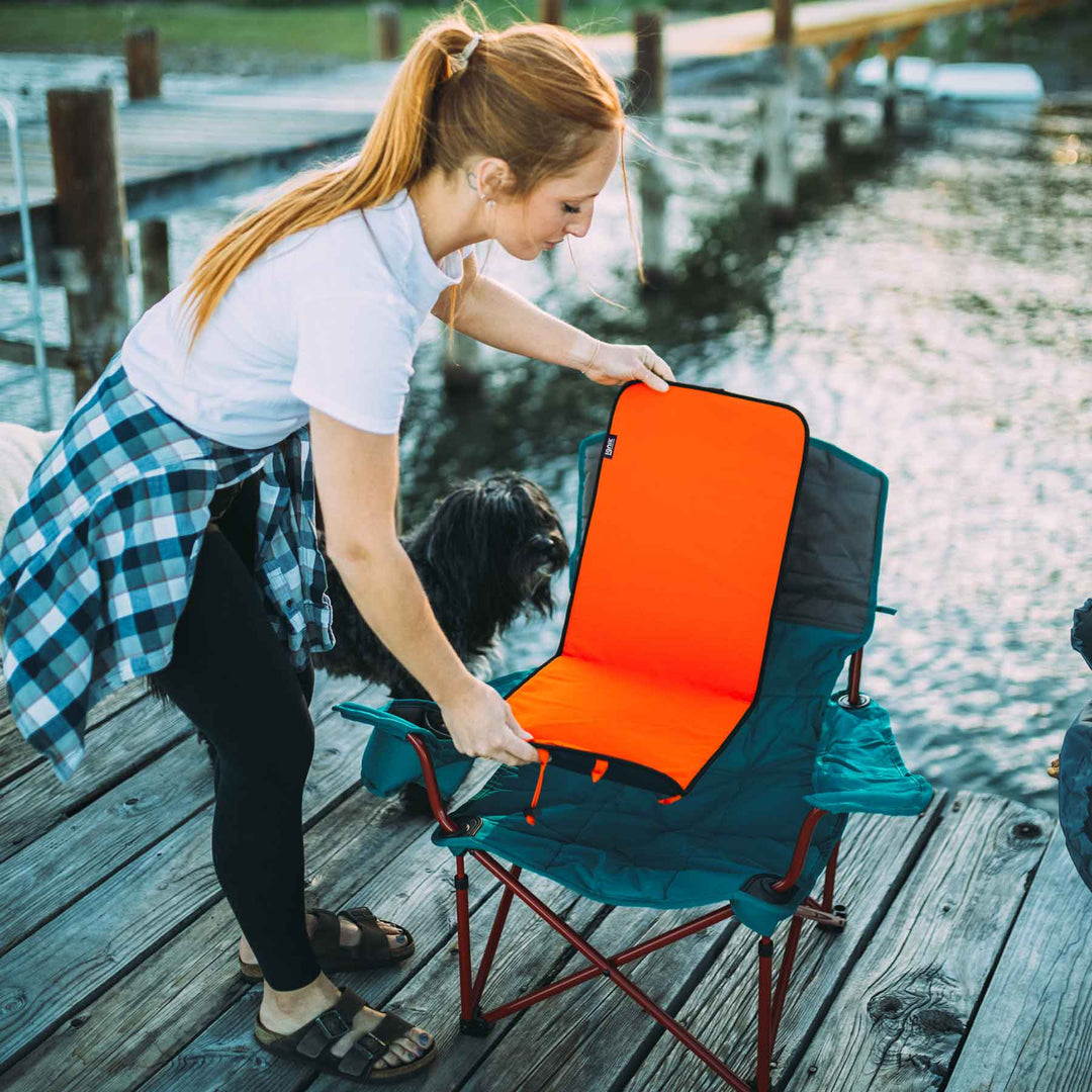 Ignik Backside Heated Pad XL connected to USB-C/12V power bank cable