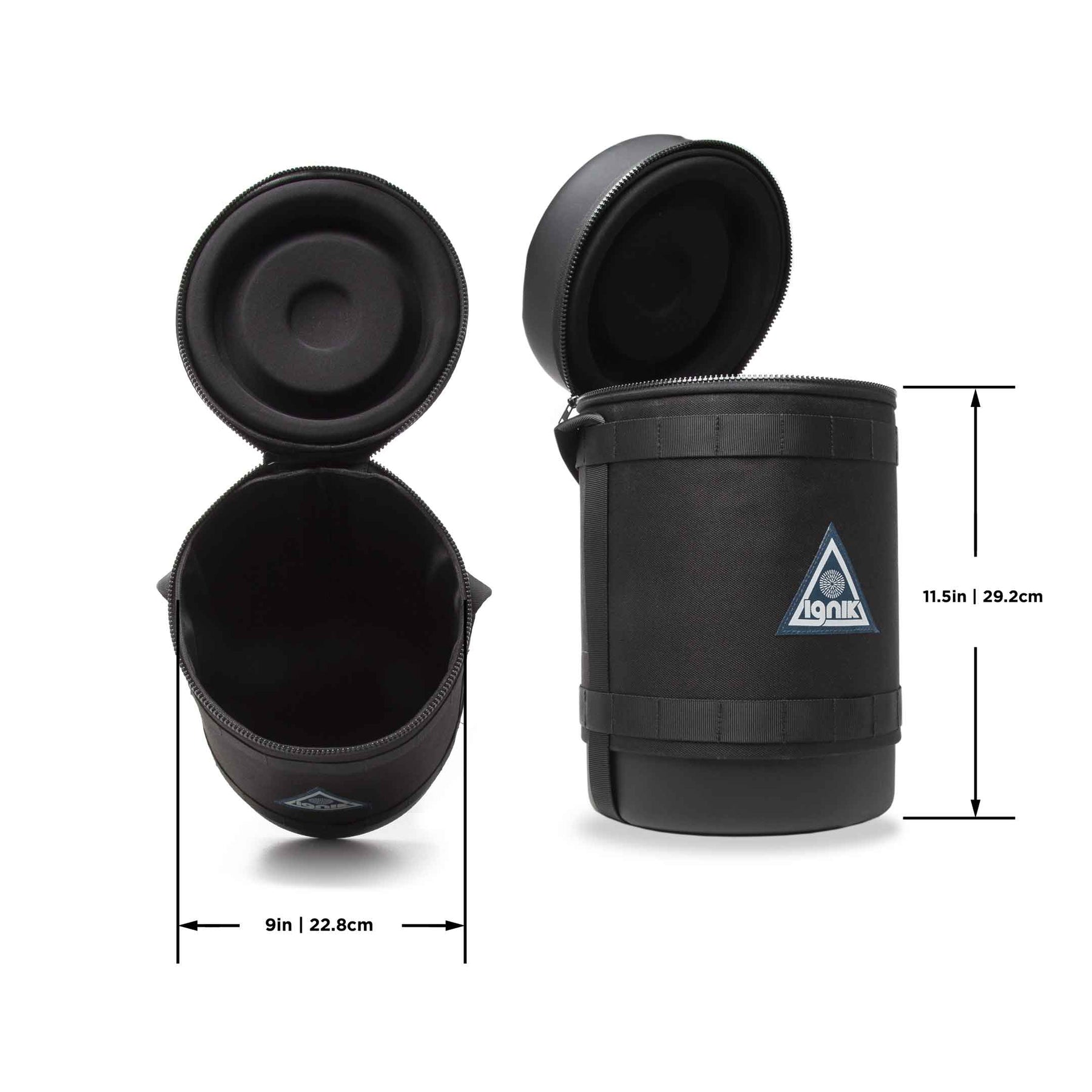 Durable propane growler with MOLLE webbing and accessory storage