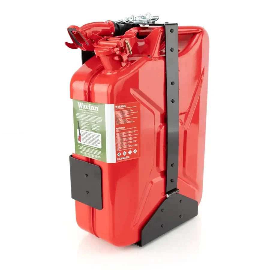 Wavian 20L jerry can mounted in front-loading holder