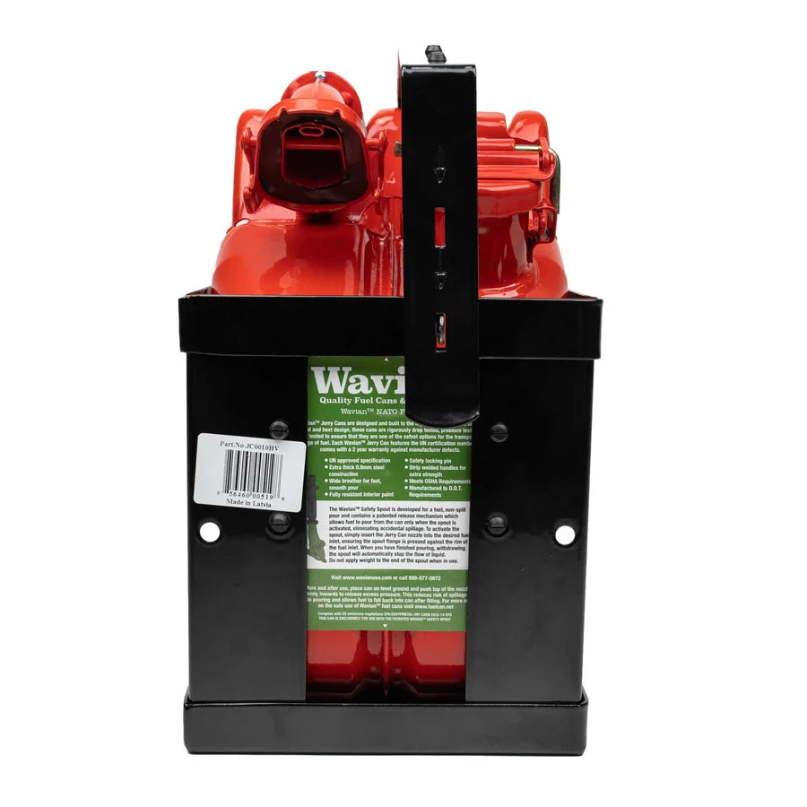 Wavian Top-Loading Fuel Can Mount for Motorcycles and Off-Road Vehicles