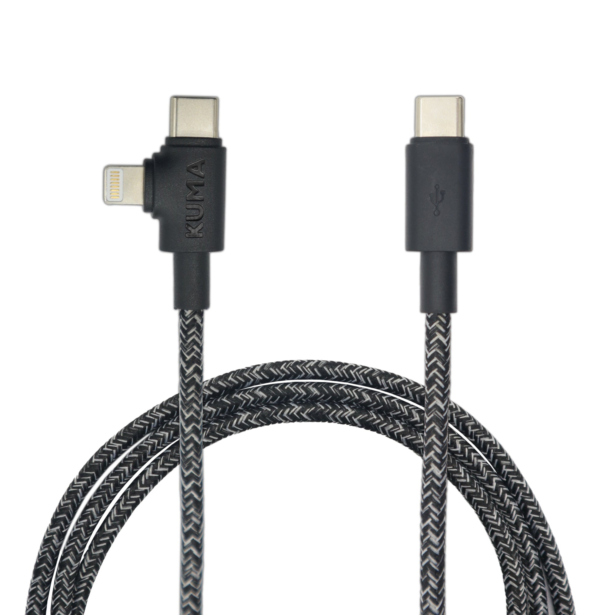 Braided anti-tangle high-density charging cable