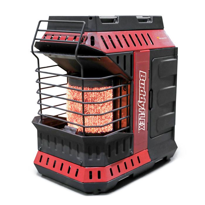 Buddy FLEX Heater (Massachusetts/Canada version): radiant propane heater with omni-directional mesh burner