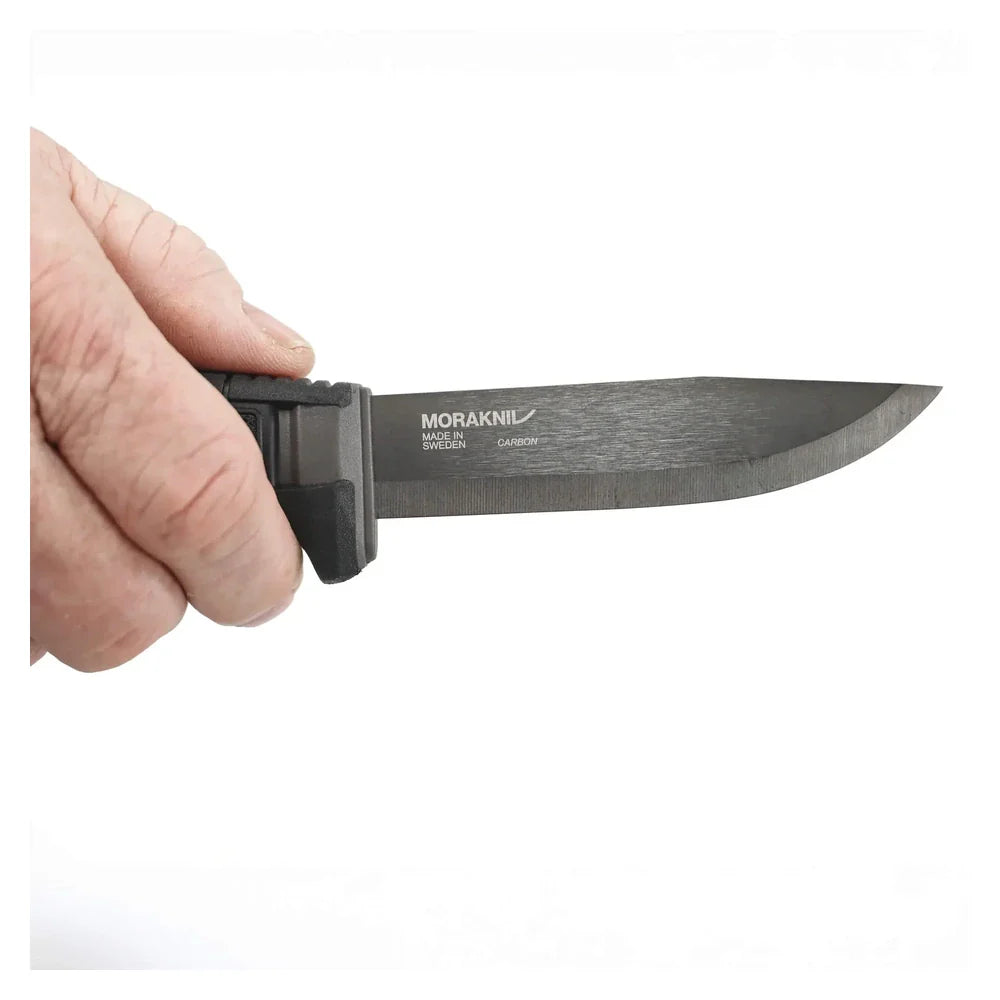 Morakniv Amberg Black Blade camping knife with Scandi grind