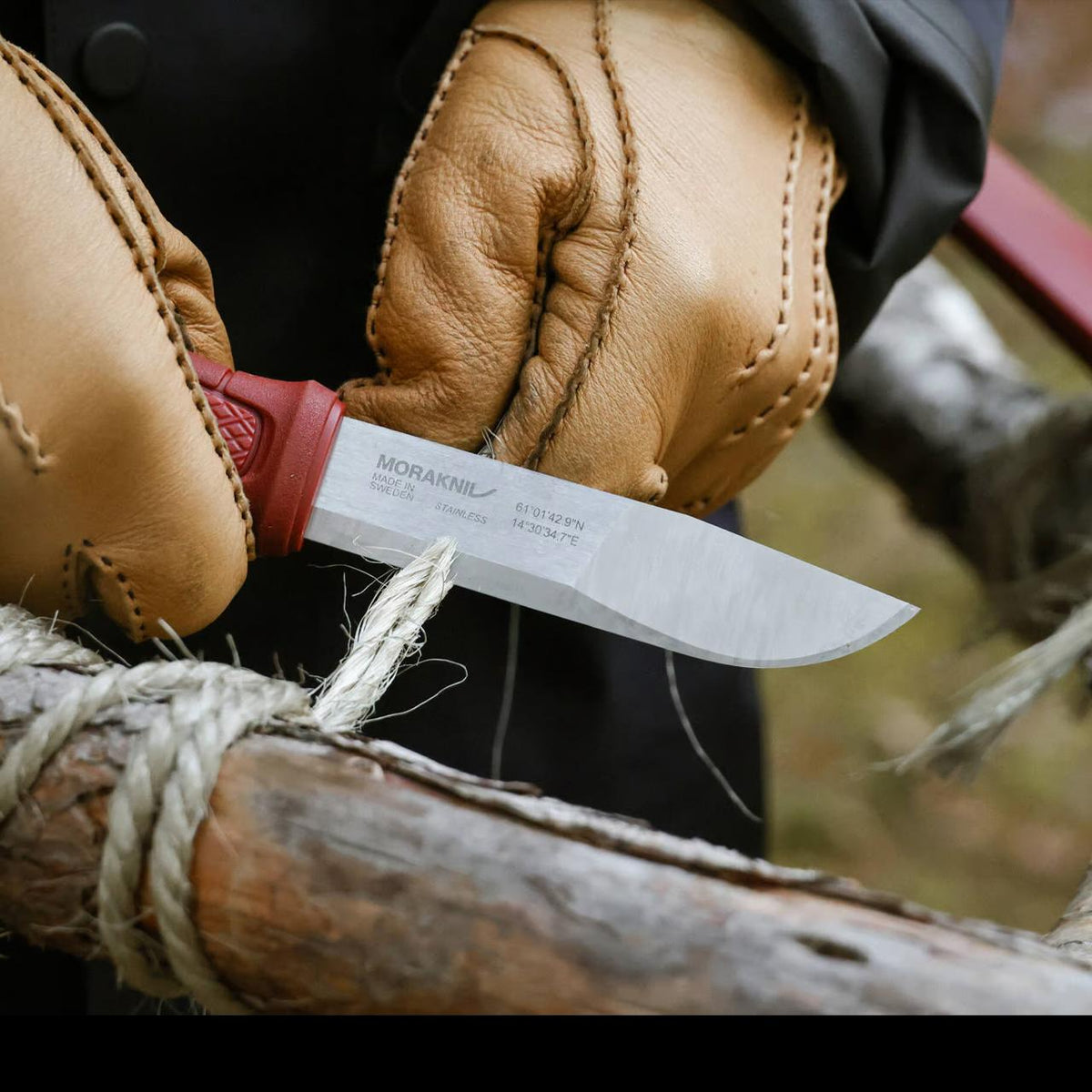 Morakniv Kansbol S Dala Red bushcraft knife with polymer sheath