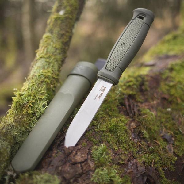 Morakniv Kansbol S Green bushcraft knife with polymer sheath