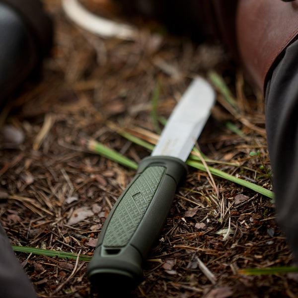 Morakniv Kansbol S Green hiking knife with 108 mm 12C27 stainless steel blade