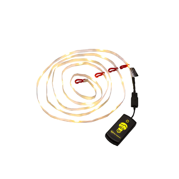 Portable LED tent lights with 100-inch light strand for camping and outdoor use