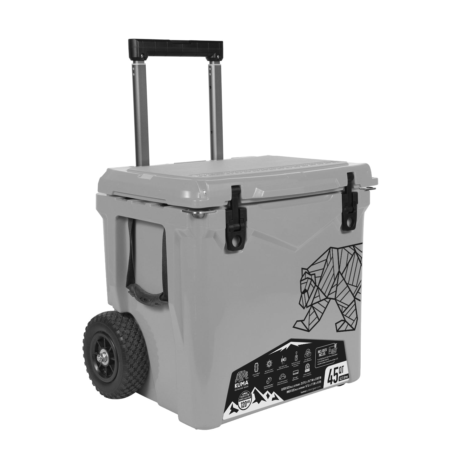 Orso 45 quart roto molded cooler in grey