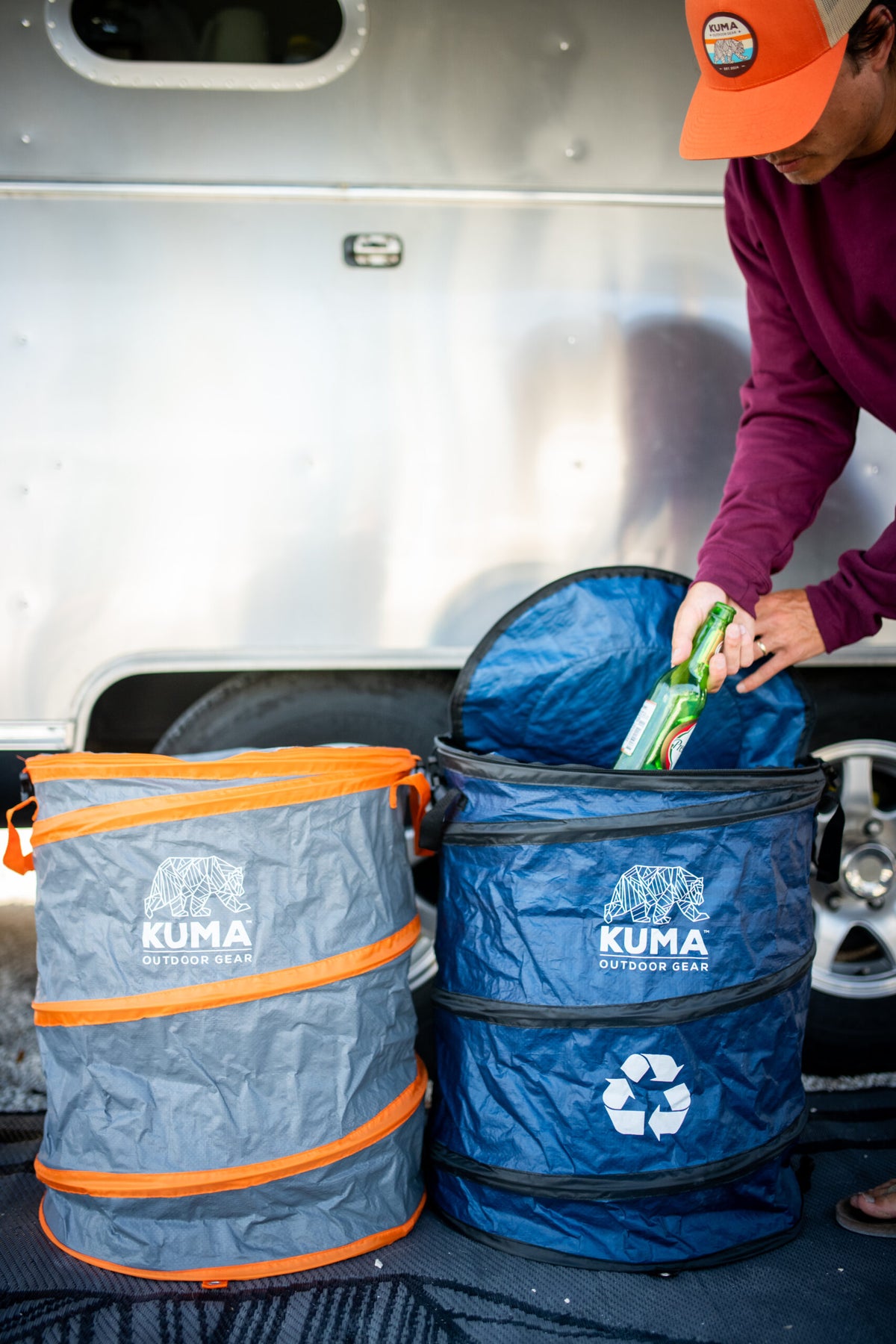 KUMA collapsible recycling bin for beach and camping