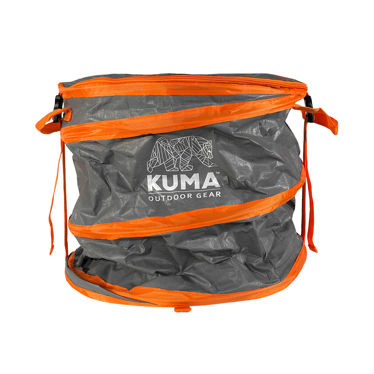 KUMA portable camp trash bin with webbed handles