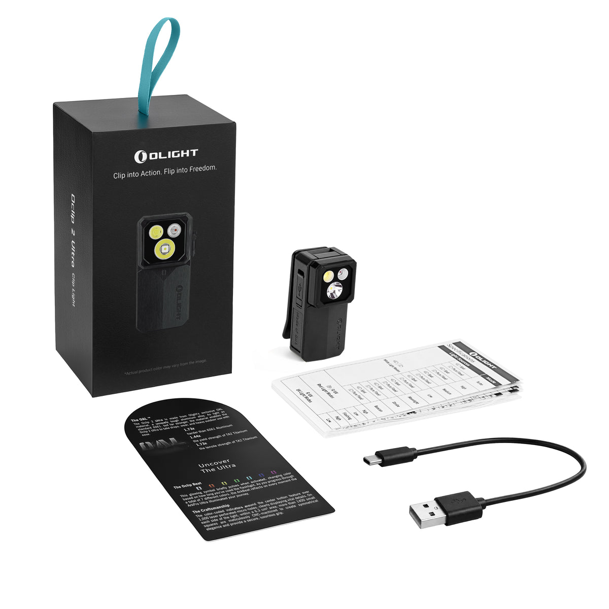 What is included in the box of olight ultra 2 oclip