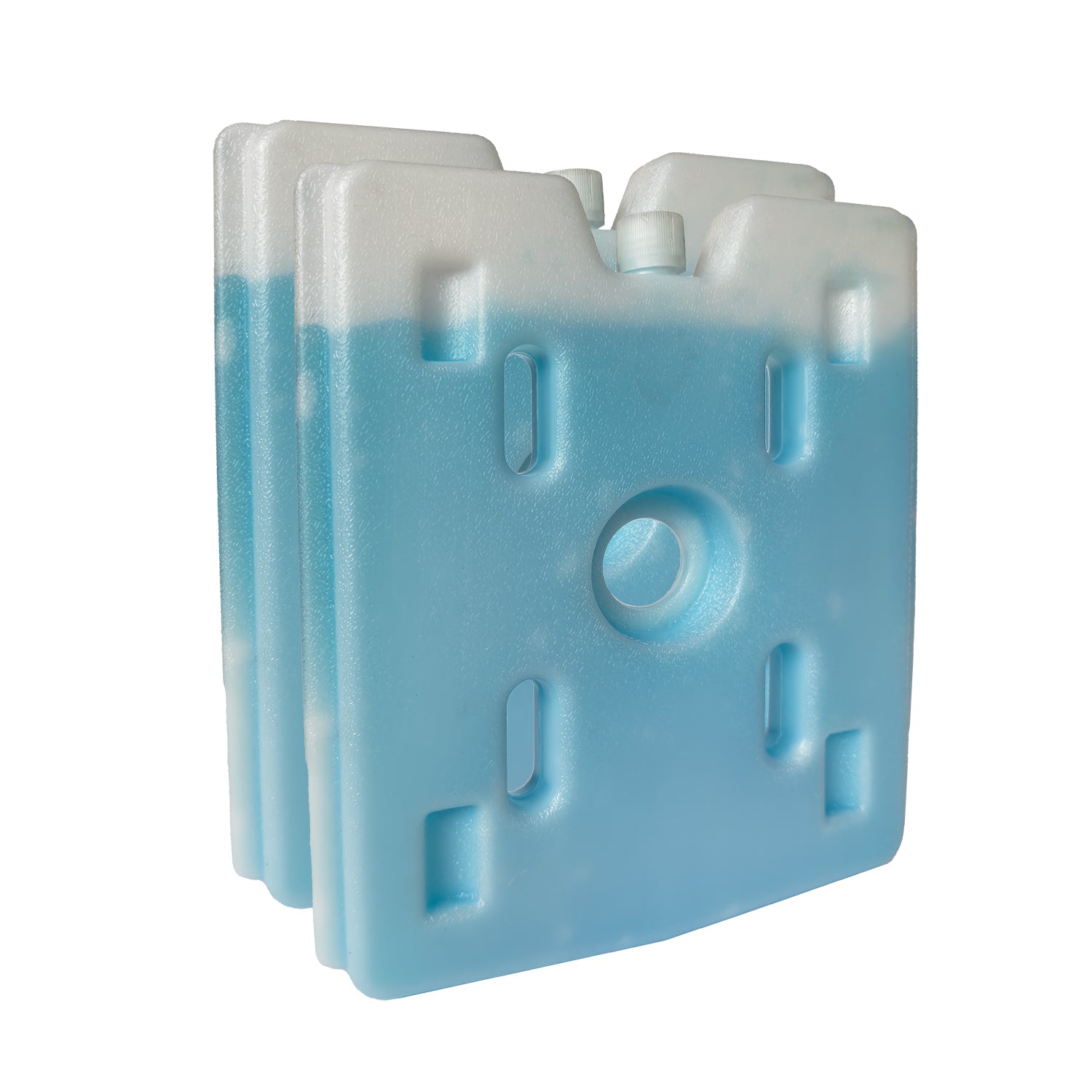 Side view of Orso 45QT Icebox ice pack with dimensions: 9.75” width, 8.5” height, 1” depth, 2 lbs