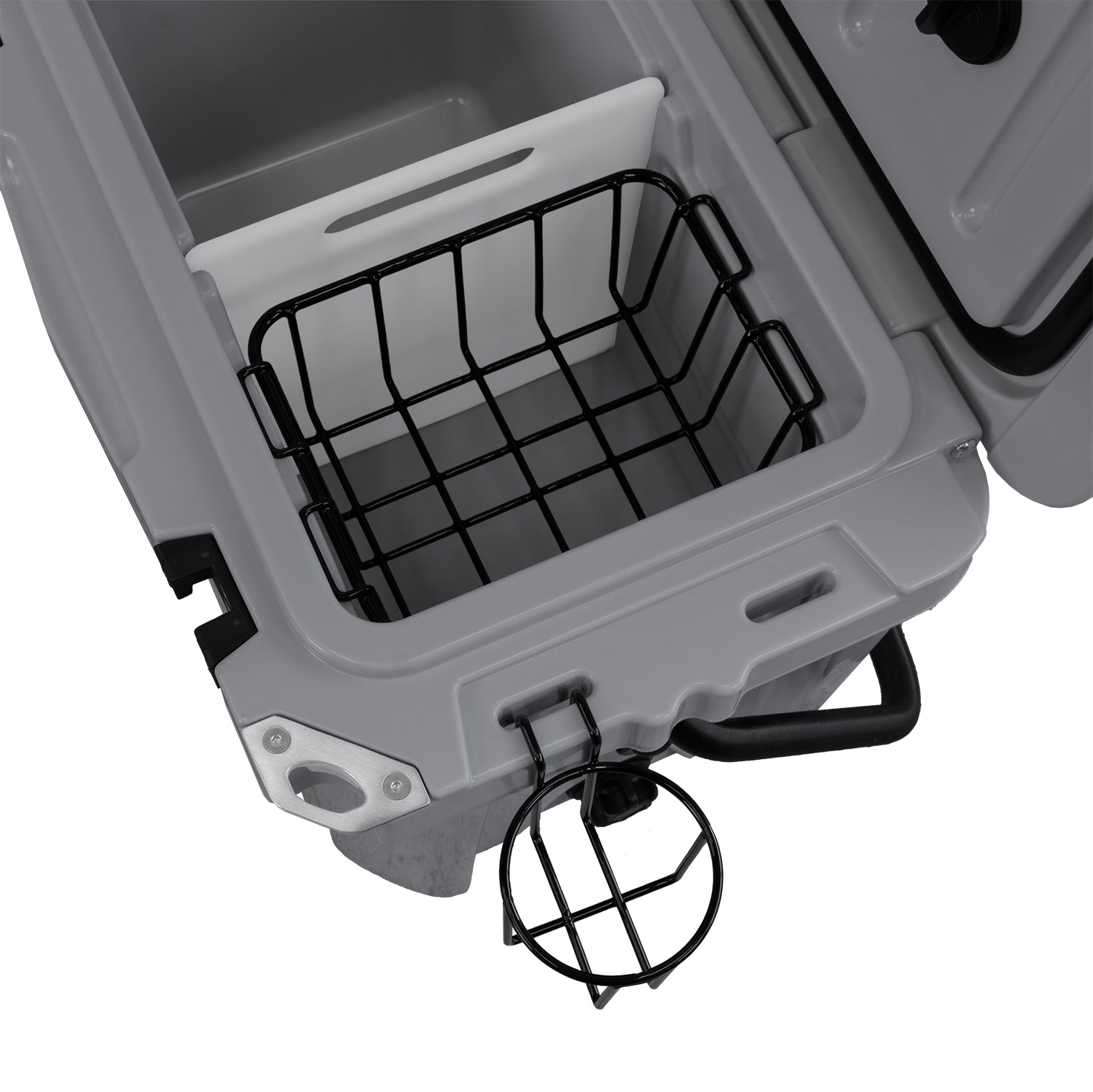 Close-up of pressure release valve for easy opening on Orso 20 Quart Icebox