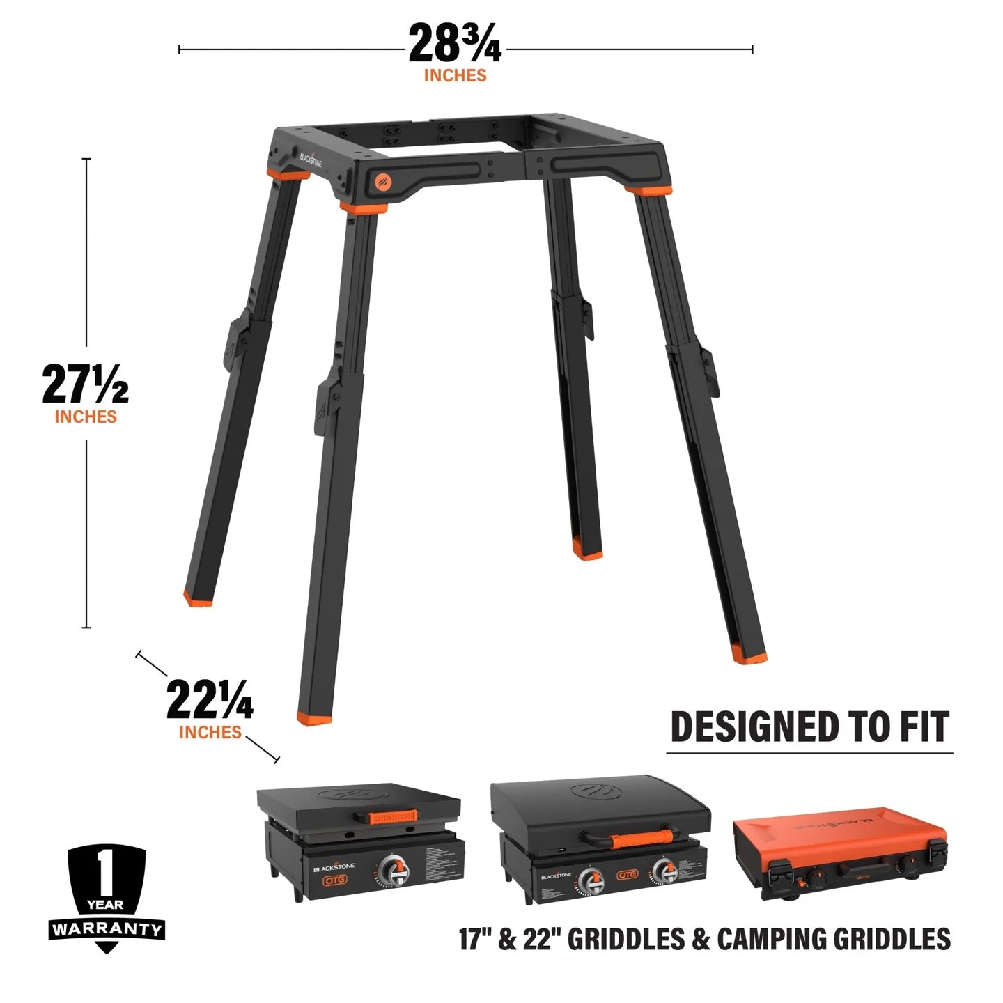 Adjustable Blackstone griddle leg kit designed for 17 inch and 22 inch models