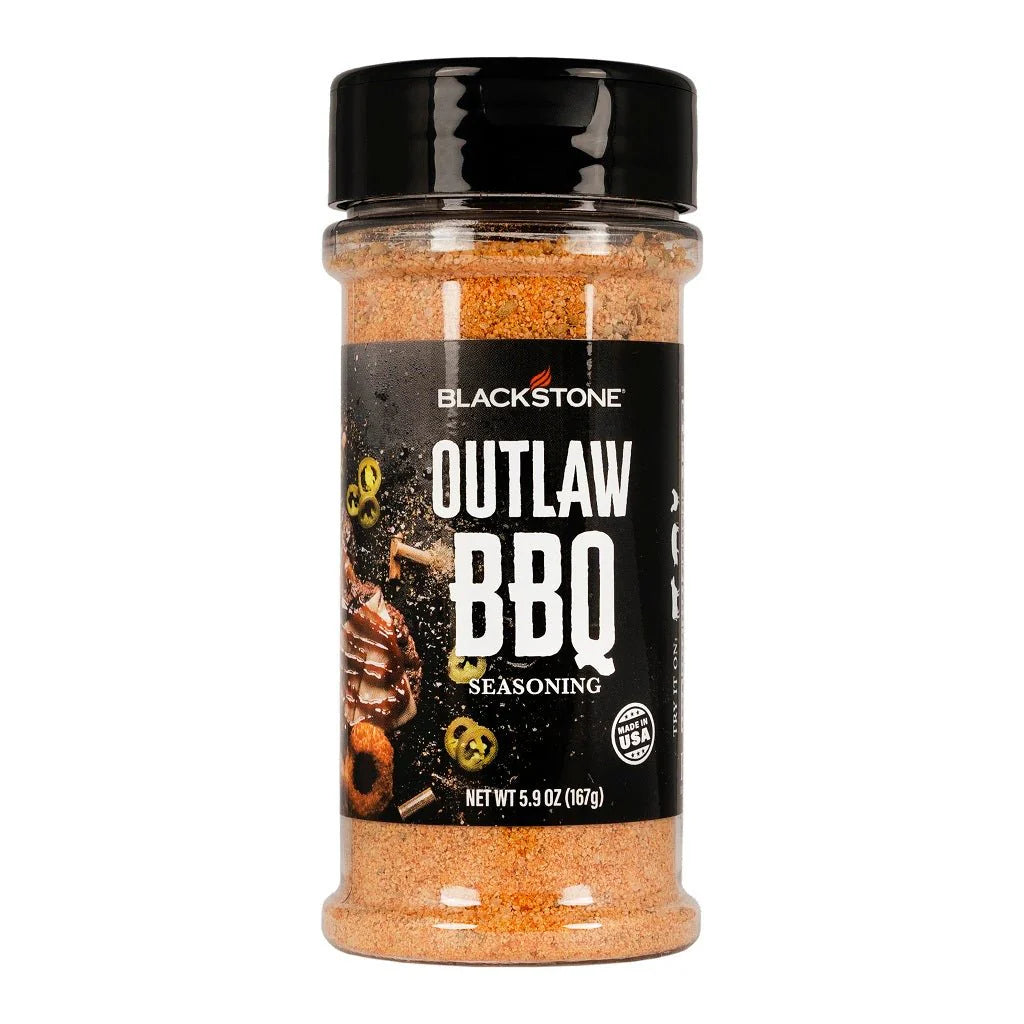 Blackstone Outlaw BBQ Seasoning 5.9 oz bottle with bold western-style flavor