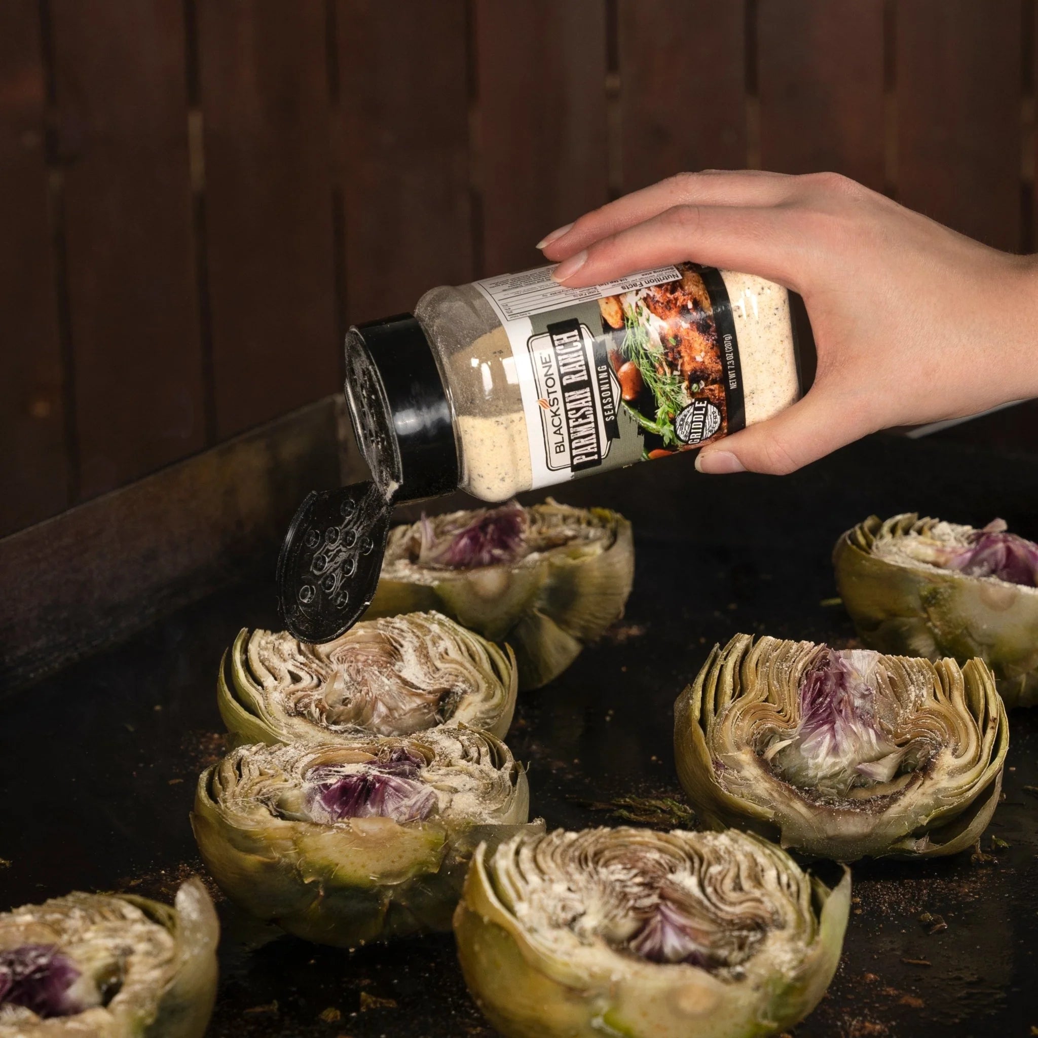 Griddle-friendly Parmesan Ranch seasoning with creamy, tangy flavor

