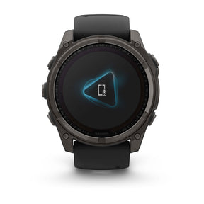 fēnix® 8 smartwatch displaying phone call functionality, allowing calls from the wrist when paired with a smartphone.