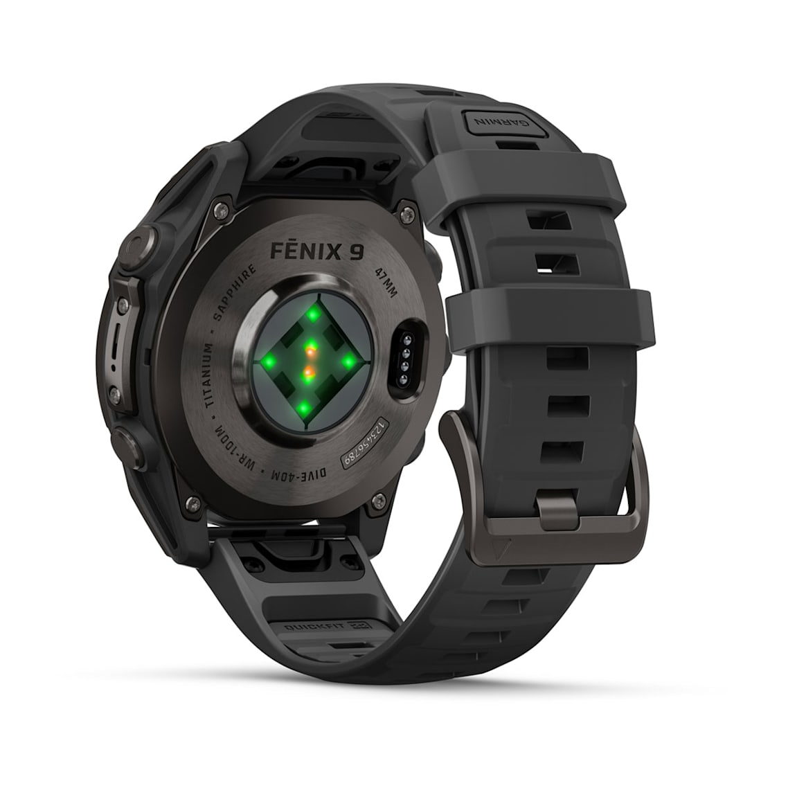 Garmin fēnix 9 Pro inReach smartwatch with black silicone band
