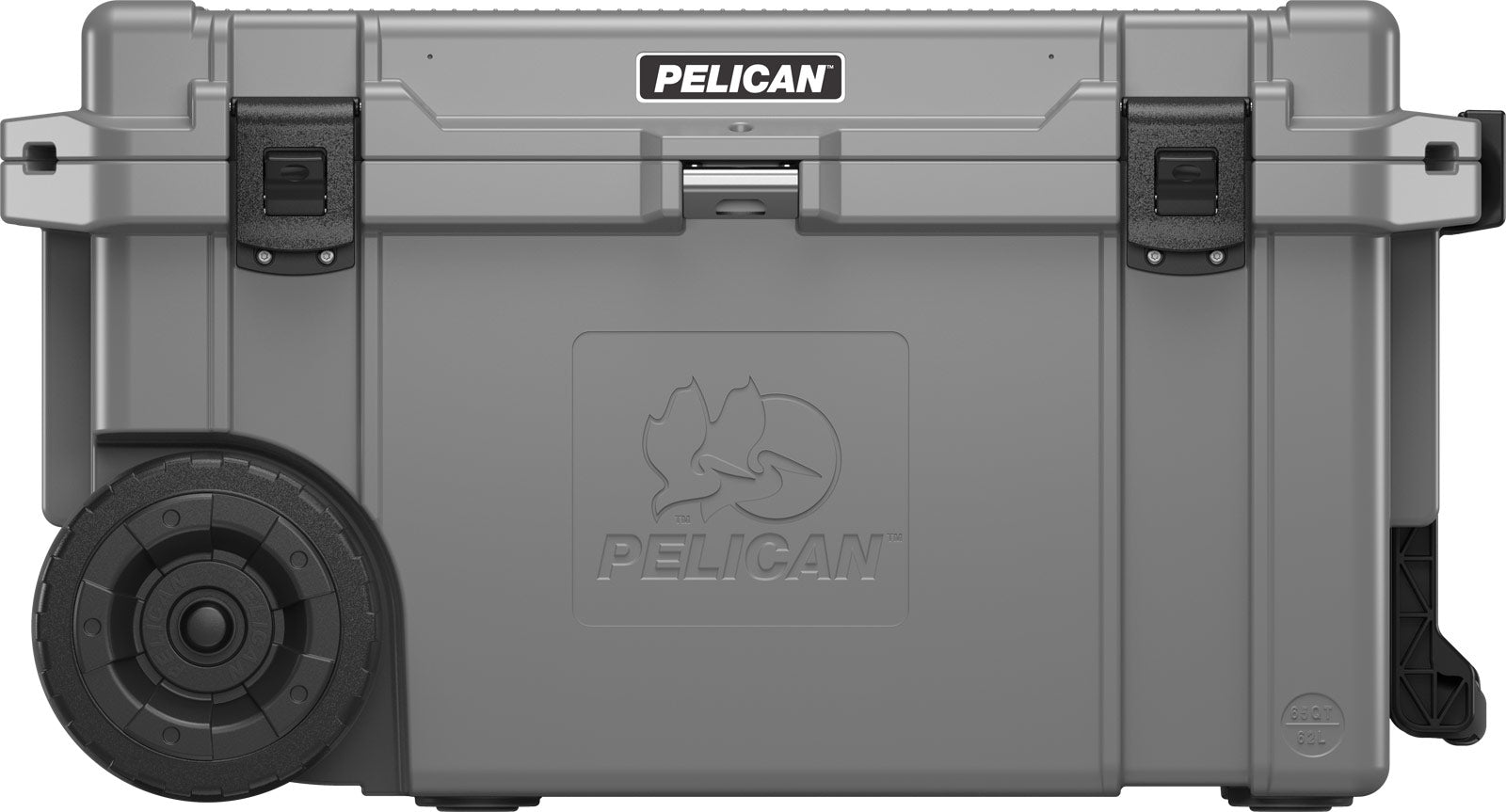 65QW Elite Wheeled Cooler graphite from front
