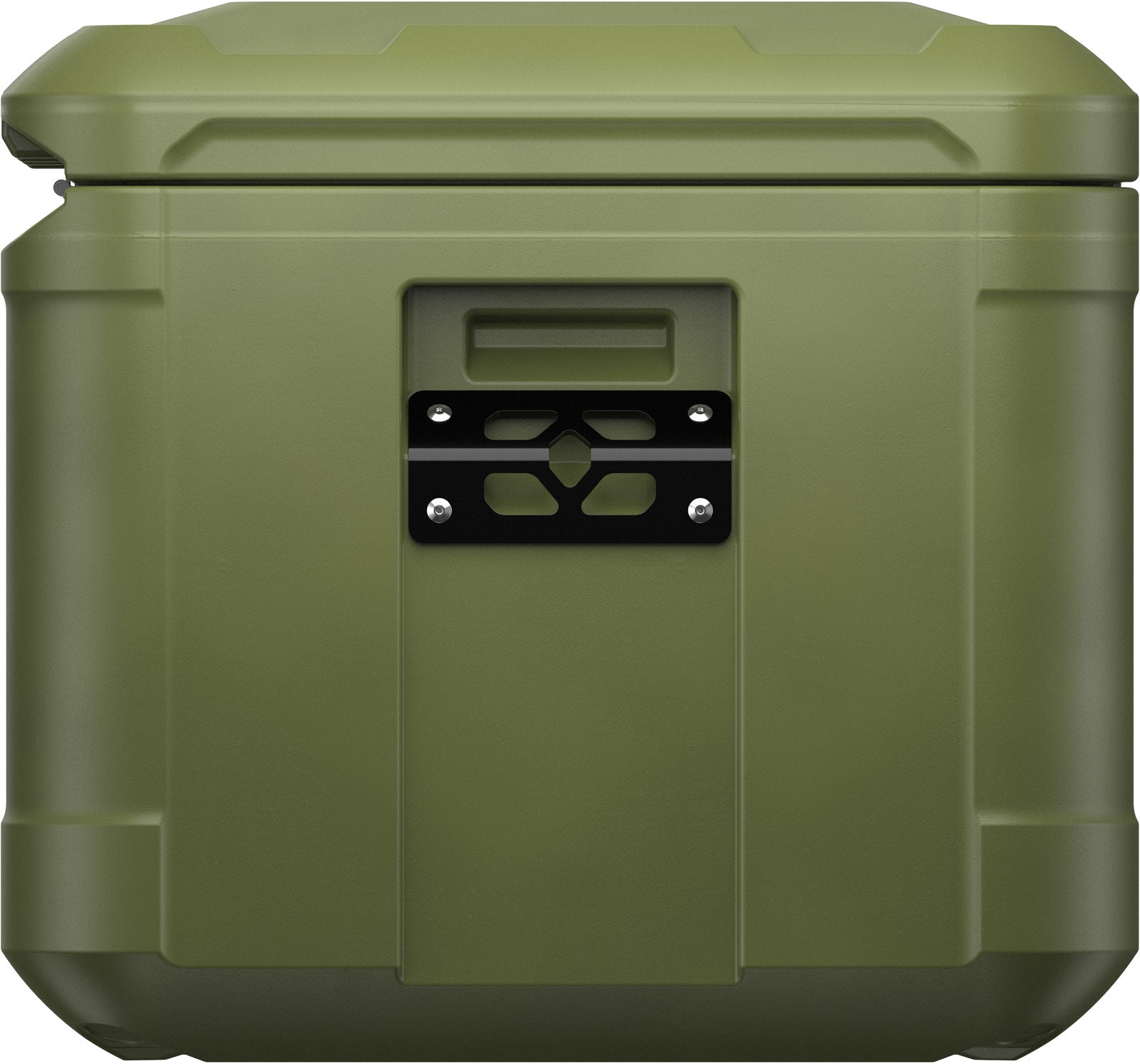 Weather-resistant Pelican cargo case secured in vehicle