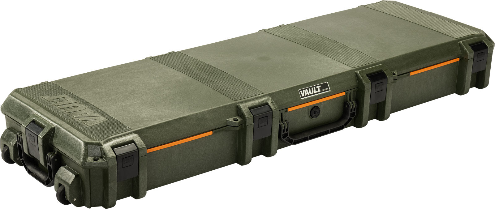 Vault series hard rifle case with six secure push-button latches

