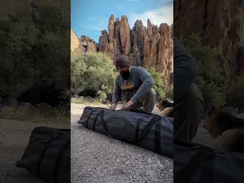 Gazelle tent with removable floor and gear loft for easy clean up and storage