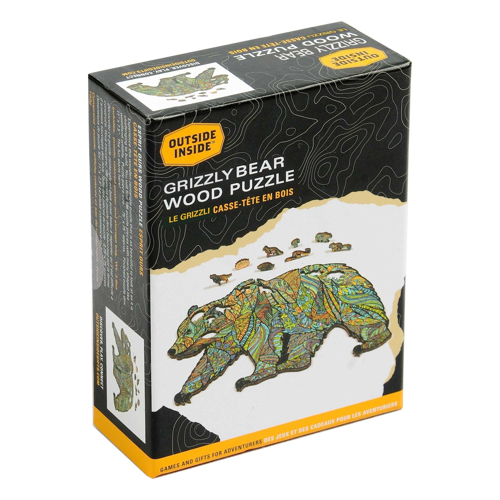 GSI Outdoors Grizzly Bear Wood Puzzle box with outdoor wildlife design.
