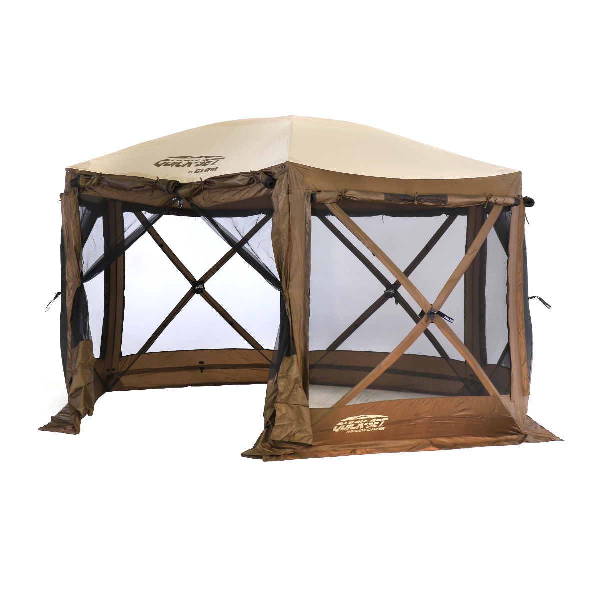 Durable, tear-resistant no-see-um mesh on the Quick-Set Pavilion screen shelte