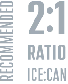 2:1 Ice to can suggested