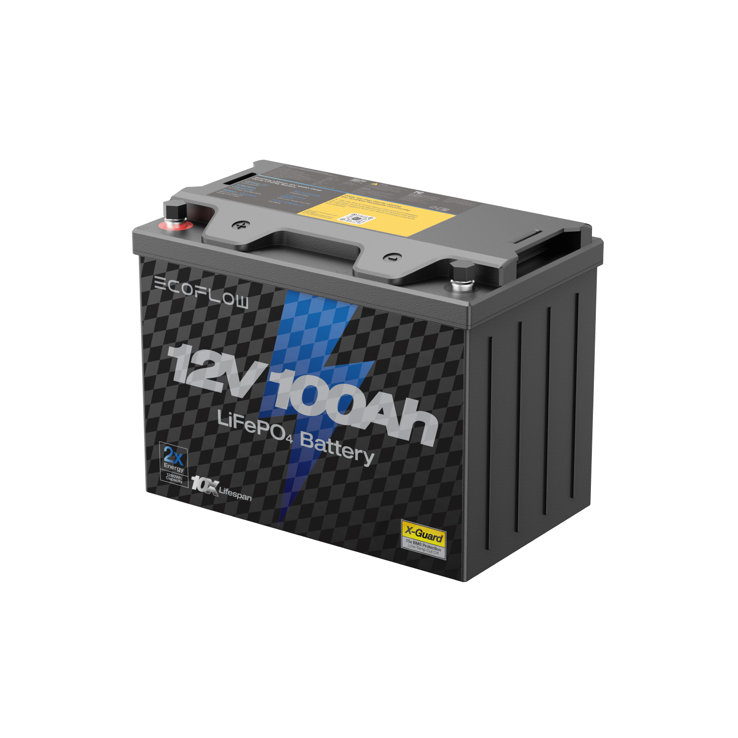 EcoFlow LiFePO4 Group 27 equivalent battery with 6000+ cycle life, built-in handle, and lightweight compact design