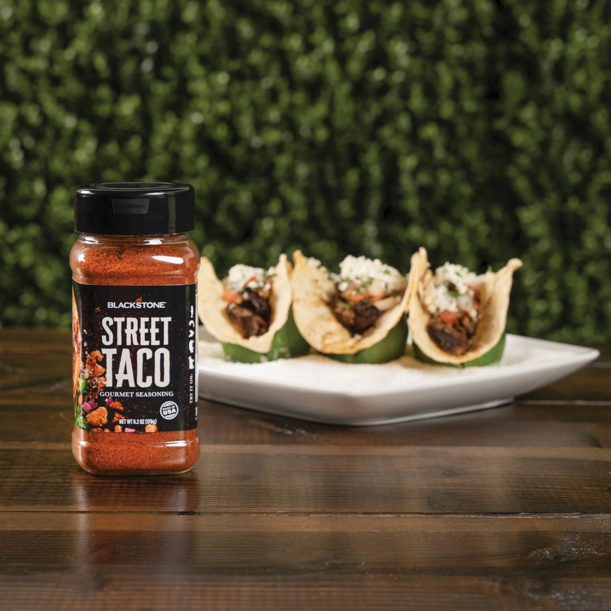 Blackstone taco seasoning bottle made in USA for grilling meals