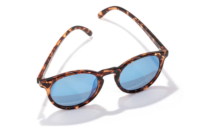 Close-up of Dipsea’s polarized lenses, designed to block UVA/UVB rays and reduce glare, offering crisp vision with different tint options