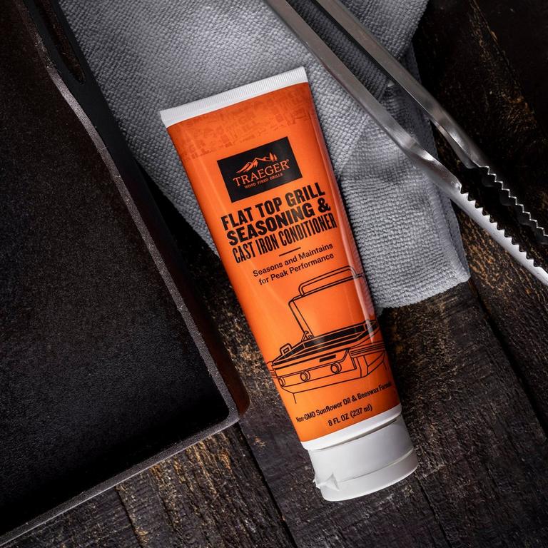 Flat Top Grill Seasoning Conditioner for Maintaining a Smooth Non-Stick Cooking Surface