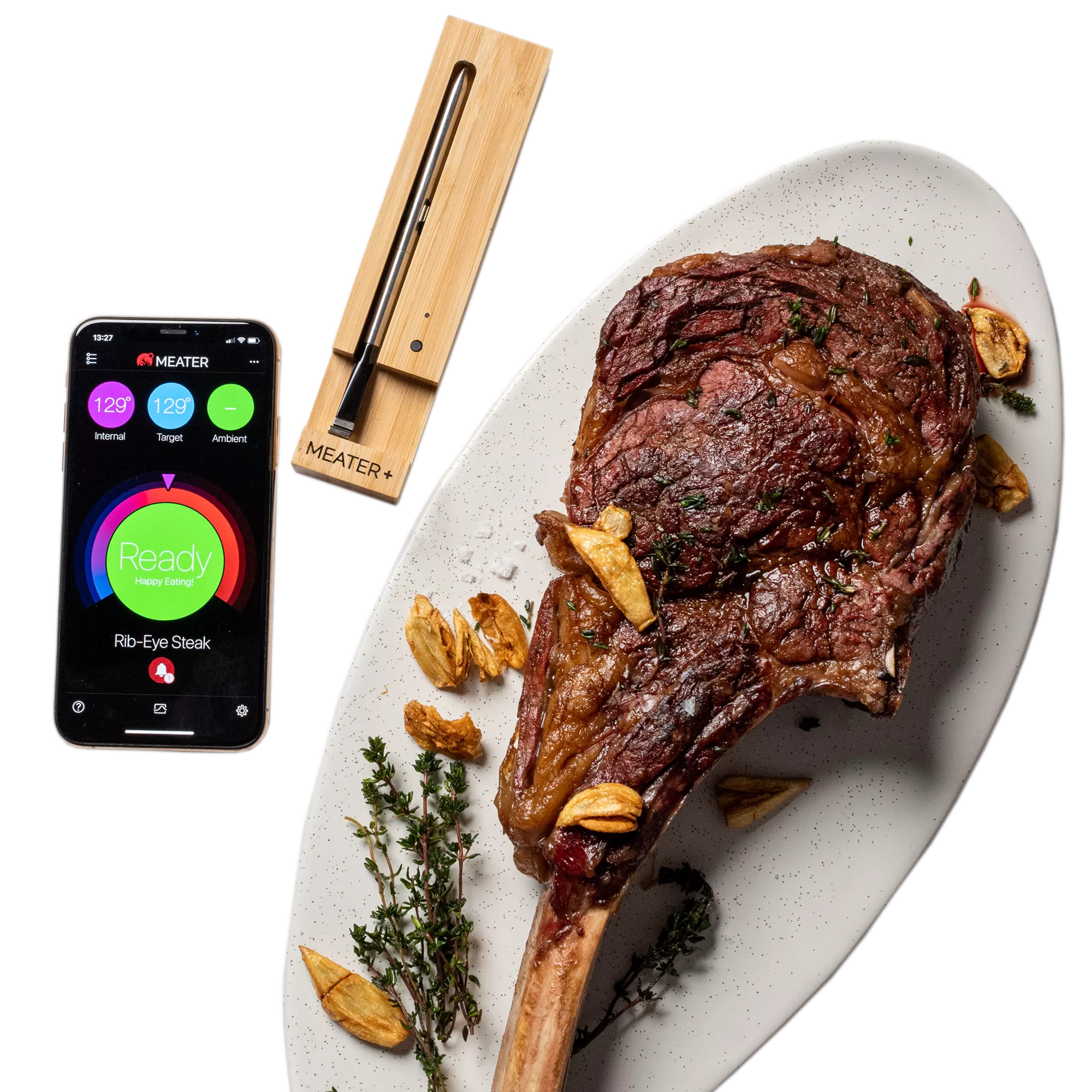 MEATER Plus wireless meat thermometer 165ft range outdoor BBQ monitoring