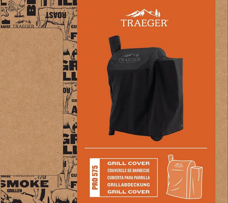Full-length Traeger grill cover BAC556 weather resistant black protective cover