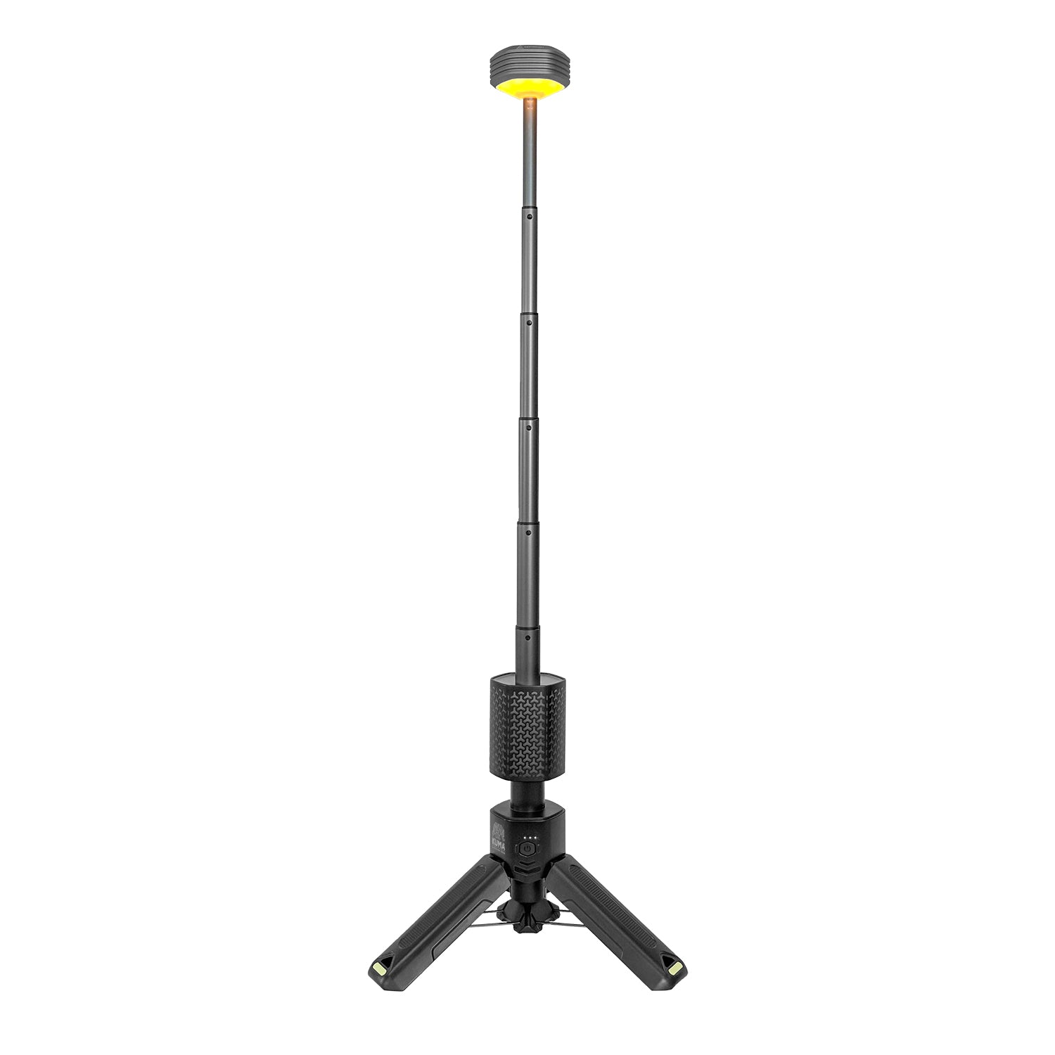 Compact rechargeable camping lantern with adjustable height and wide light coverage.