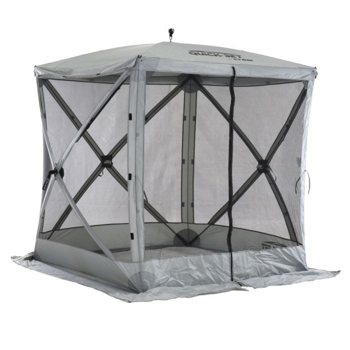 Folded Clam Quick-Set Traveler shelter inside carry bag ready for transport